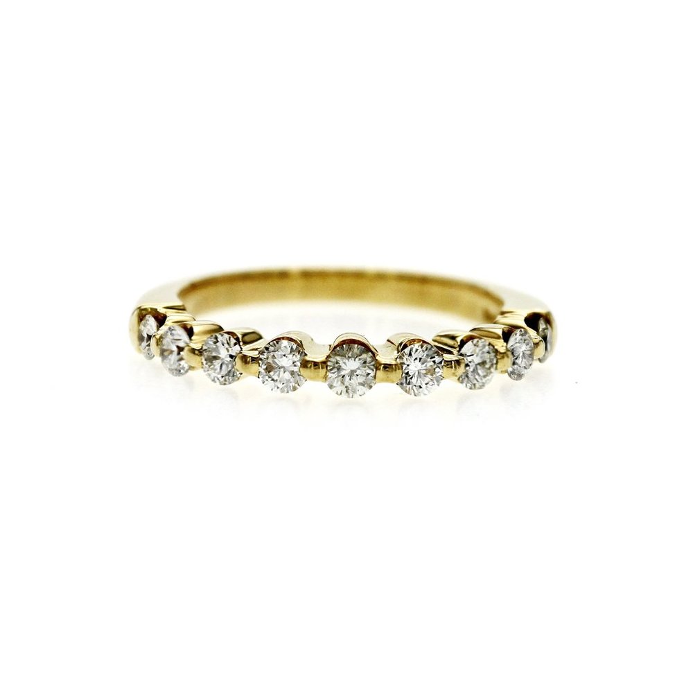 Authentic Roberto Coin 18K Yellow Gold Diamonds Band Ring Size 6